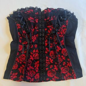 *****No Longer Available***Tripp NYC Gothic Red Rose Corset Top Sz L Bustier
